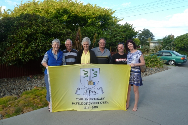 The Flag in NZ - Noleen and Kevin Dwyer, Ailsa (nee O’Dea) and Malcolm Parsons, Stephen and Christine Corrigan - December 2017